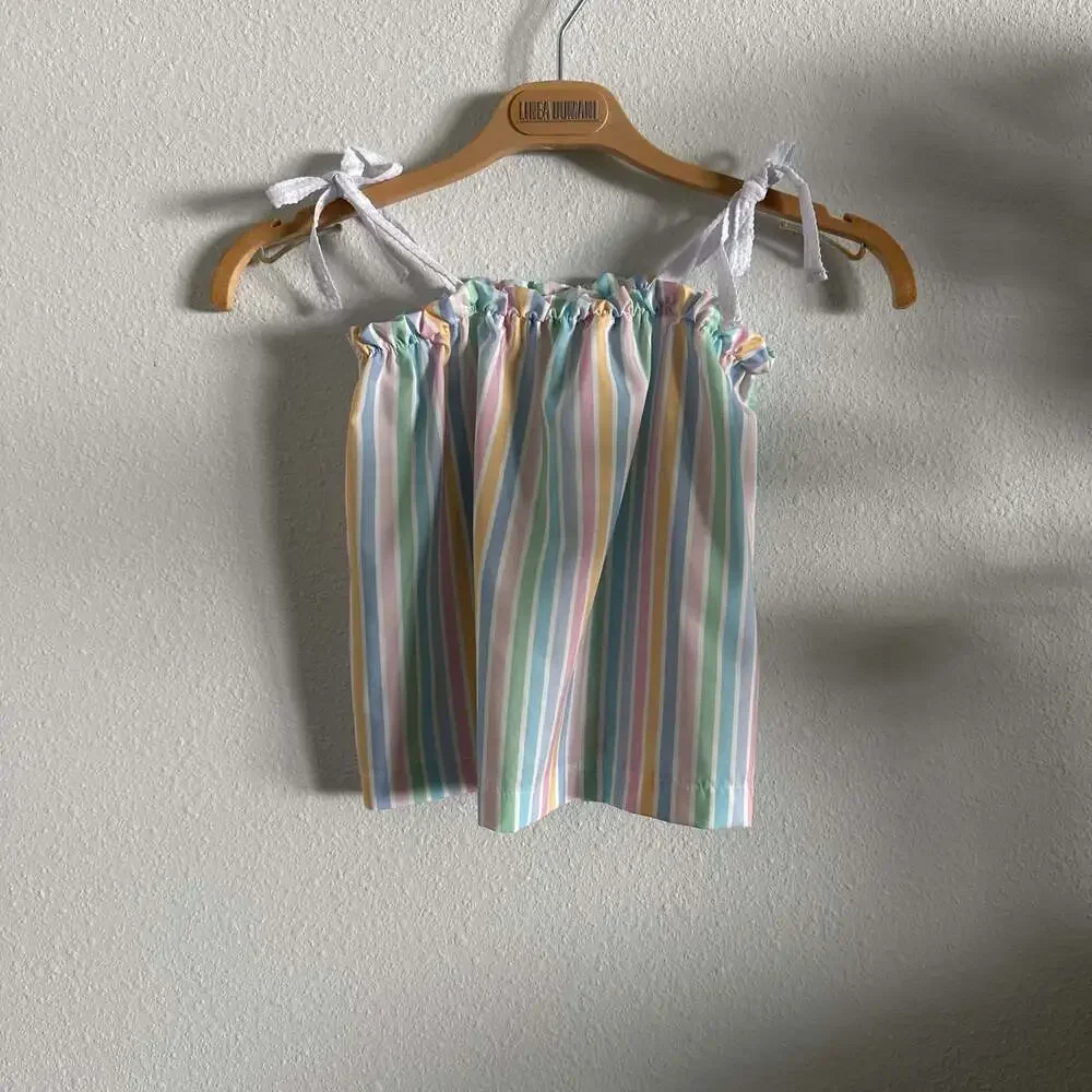The Oaks Apparel Co. Tillie Tie Top & Evelyn Skort in Pretty Stripe Kids Size 4T